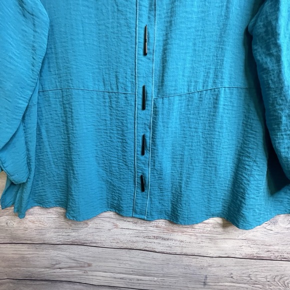 Ali Miles Tunic Size 1X Long Sleeve Women's Art To Wear Artsy Boho Rayon Stretch - Picture 3 of 14